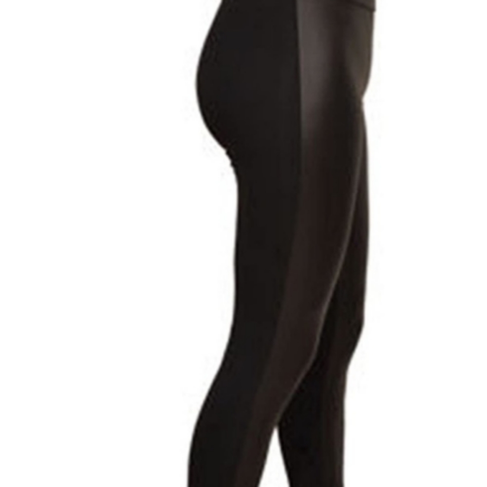 Matty M Black Form-Fitting Faux Leather in front Leggings Sz XL